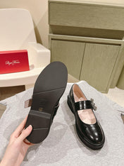 VIV' RANGERS MARY JANES IN BLACK CALFSKIN