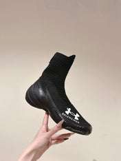 BALENCIAGA 25S HIGH-TOP SNEAKERS IN BLACK COTTON BLEND