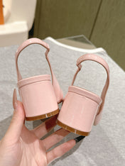 SWING SLINGBACK PUMP 55 MM IN PEACH PINK CALFSKIN