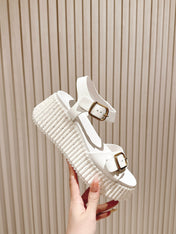 CHLOÉ 26S HIGH-HEELED SANDALS IN WHITE LAMBSKIN WITH GOLD HARDWARE