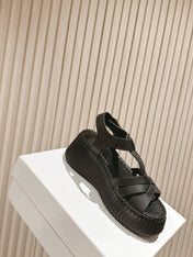 CHLOÉ 26S HIGH-HEELED SANDALS IN BLACK LAMBSKIN