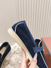 LP LOAFERS 25S IN MIDNIGHT BLUE SUEDE WITH SILVER HARDWARE