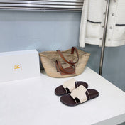 THE ROW 26S STRAP SLIDES IN BEIGE CALFSKIN