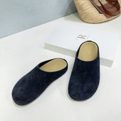 THE ROW 26S CLOG MULES IN BLACK SUEDE