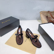 ALAIA 26S HIGH-HEEL MARY JANES 50 MM IN BLACK WOVEN MESH