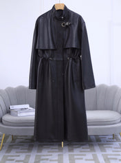 HERMES 25S LONG LEATHER COAT 359