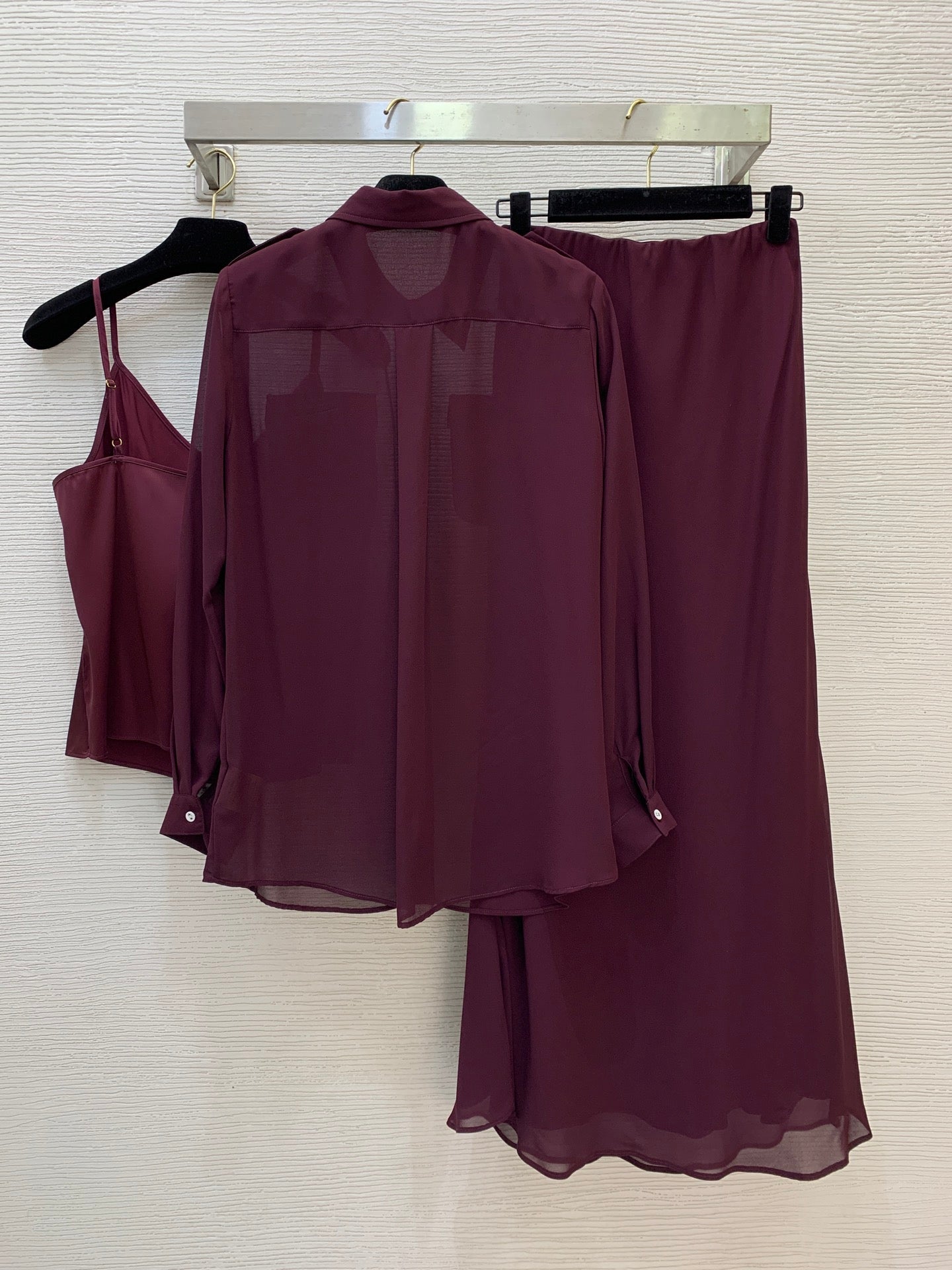 LORO PIANA 26S THREE-PIECE SHIRT SKIRT SET 970
