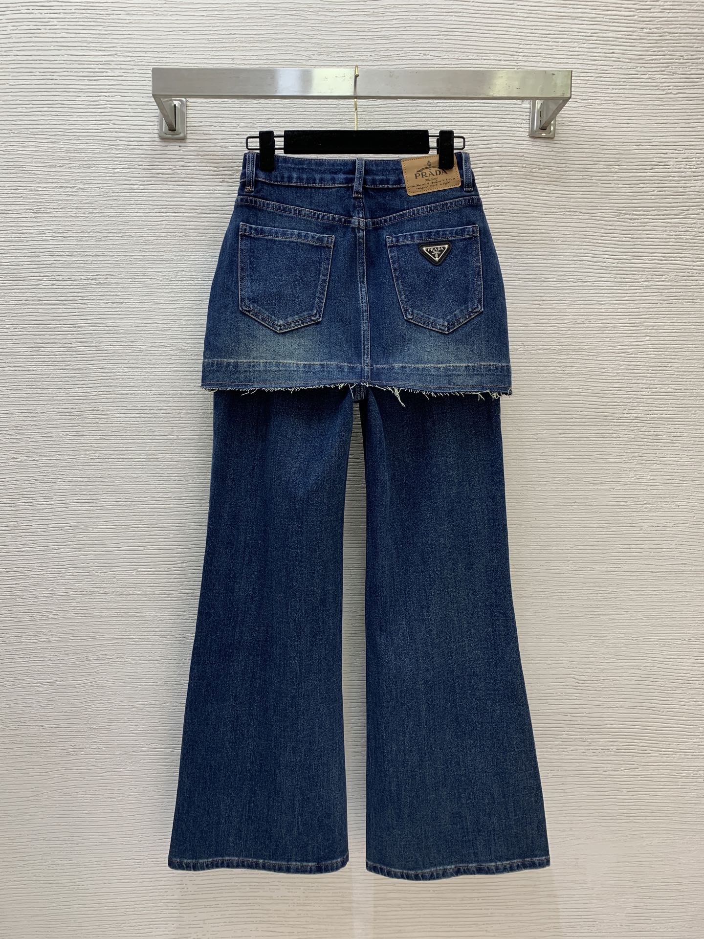 PRADA 26S DENIM MINI SKIRT FLARED JEANS 1341