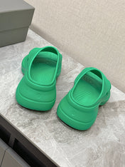 POOL CROCS SLIDE SANDAL IN GREEN RUBBER