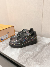 TRAINER SNEAKER IN BLACK MIX COLORFUL CALFSKIN