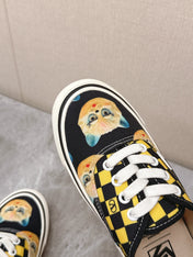 VALENTINO 25S GARAVANI X VANS SNEAKERS IN YELLOW MIX BLACK CANVAS