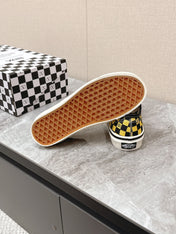 VALENTINO 25S GARAVANI X VANS SNEAKERS IN YELLOW MIX BLACK CANVAS