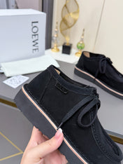 LOEWE 26S ANKLE BOOTS IN BLACK SUEDE