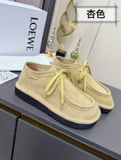 LOEWE 26S ANKLE BOOTS IN BEIGE SUEDE