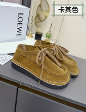 LOEWE 26S ANKLE BOOTS IN OLIVE BROWN SUEDE