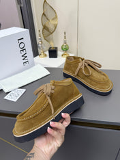 LOEWE 26S ANKLE BOOTS IN OLIVE BROWN SUEDE