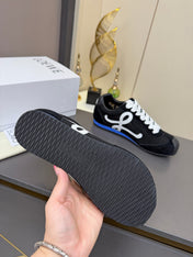 LOEWE 26S RUNNER 2.0 SNEAKERS IN BLACK SUEDE AND MESH FABRIC