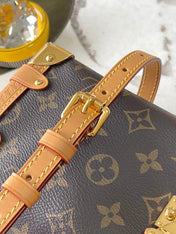 SIDE TRUNK MINI 18 IN BROWN MONOGRAM CANVAS GOLD HARDWARE