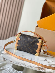 SIDE TRUNK MINI 18 IN BROWN MONOGRAM CANVAS GOLD HARDWARE