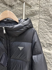 PRADA 25S LONG DOWN COAT WITH HOOD 225