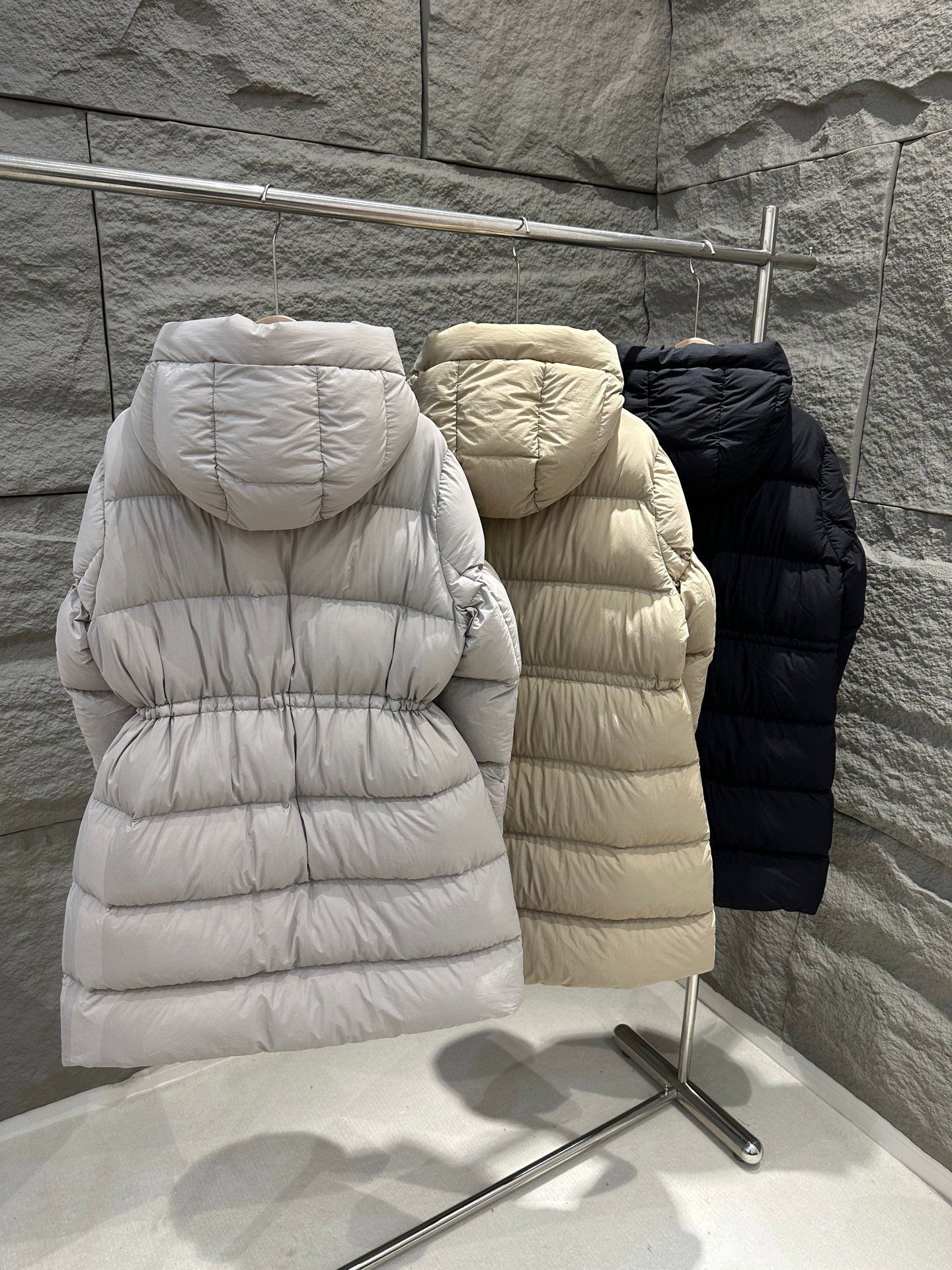 PRADA 25S LONG GOOSE DOWN COAT WITH HOOD 230
