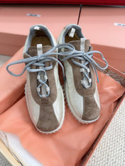 MIUMIU 26S SNEAKER IN BROWN SUEDE AND WHITE FABRIC STYLE 4