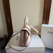 CELINE 25S NINO BAG 20MM IN LIGHT PINK GRAINED CALFSKIN GOLD HARDWARE