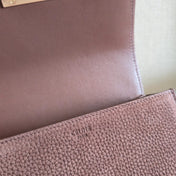 CELINE 25S TEEN TRIOMPHE BAG 18MM IN DARK BROWN GRAINED NUBUCK CALFSKIN