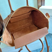 CELINE 25S NEW LUGGAGE 36MM IN CARAMEL BROWN CALFSKIN GOLD HARDWARE