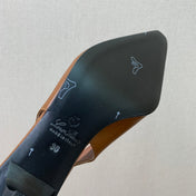 LP POINTED TOE MID-HEEL SLINGBACK CARAMEL CALFSKIN