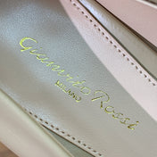 GIANVITO ROSSI 26S STILETTO PUMPS 95 MM IN BEIGE KHAKI CALFSKIN