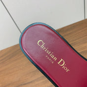DIOR 25S DWAY SLIDE IN DARK RED CALFSKIN