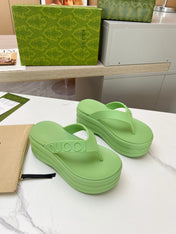THONG PLATFORM 5 CM IN PISCHIATO GREEN IMPORTED TPU