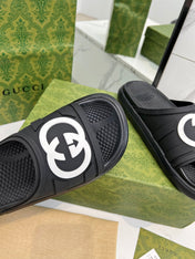 PLATFORM SLIPPERS IN BLACK IMPORTED TPU