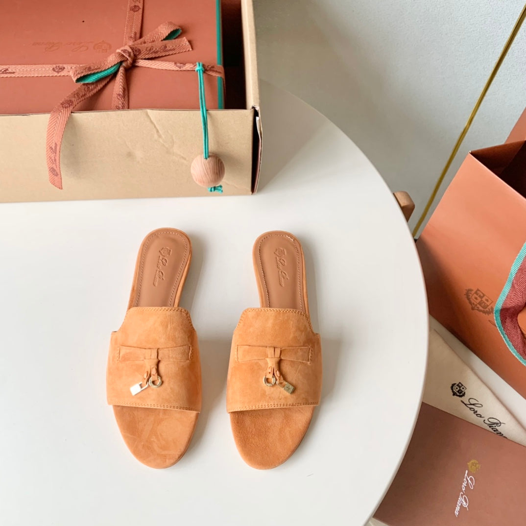 Summer Charms Sandals in Brown Suede
