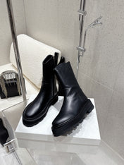 CELINE 26S ZIP-UP ANKLE BOOTS IN BLACK CALFSKIN