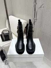 CELINE 26S ANKLE BOOTS IN BLACK CALFSKIN