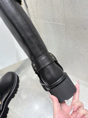 CELINE 26S KNEE-HIGH BOOTS IN BLACK CALFSKIN