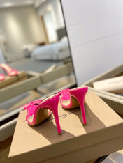 GIANVITO ROSSI 26S HEELED SANDALS 105 MM IN PINK PATENT CALFSKIN