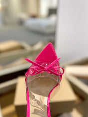 GIANVITO ROSSI 26S HEELED SANDALS 105 MM IN PINK PATENT CALFSKIN