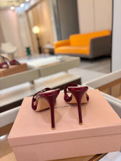 GIANVITO ROSSI 26S HEELED SANDALS 105 MM IN DARK RED LACE AND LAMBSKIN