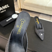 HIGH HEEL MULE 65 MM IN MOUSE GRAY FELT COTH