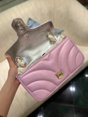 GG MARMONT 26 MEDIUM SHOULDER BAG LIGHT PINK CALFSKIN
