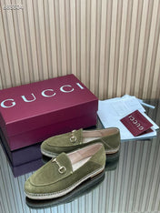 GUCCI 26S LOAFER IN MOSS GREEN SUEDE