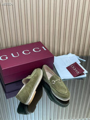 GUCCI 26S LOAFER IN MOSS GREEN SUEDE