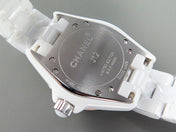 J12 Quartz White Ceramic Pink Diamond Numerals White Dial