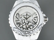 J12 Date 38mm Automatic White Ceramic Stainless Graffiti Limited