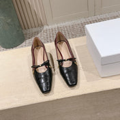 DIOR 26S MARY JANE 40MM IN BLACK AND RED CROCODILE EMBOSSED CALFSKIN KITTEN HEELS