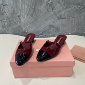 CAP TOE MULES RUBY COLOR SHEEPSKIN