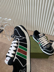 GG SCREENER SNEAKER WITH WEB BLACK CALFSKIN